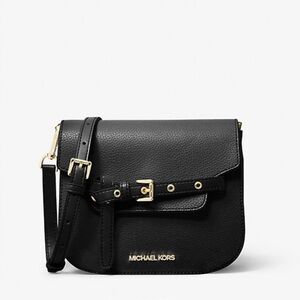 Michael Kors Emilia Small Leather Crossbody Bag-Black